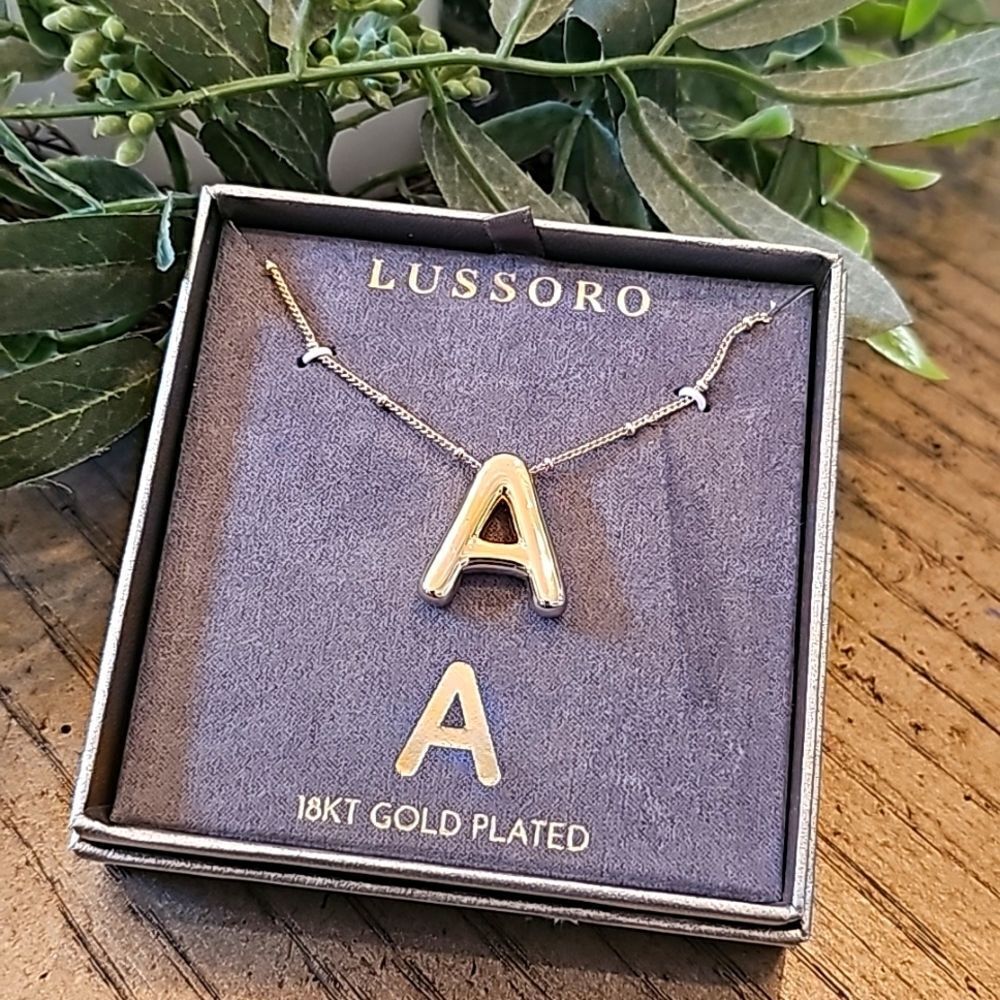 "A" initial 18KT gold plated necklace